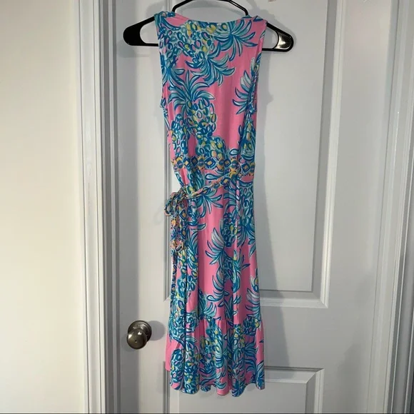 NWT Lilly Pulitzer Misha Wrap Dress In Pelican Pink Beat The Heat